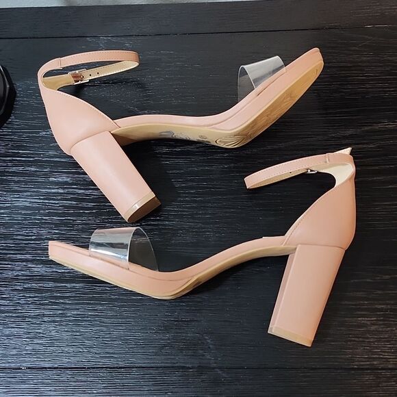 BRAND NEW CHINESE LAUNDRY WOMEN'S TERI CLEAR ANKLE STRAP BLOCK HEEL SANDALS - Picture 10 of 16